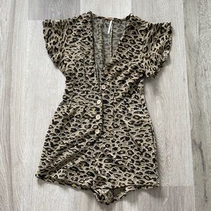 Free People leopard print romper